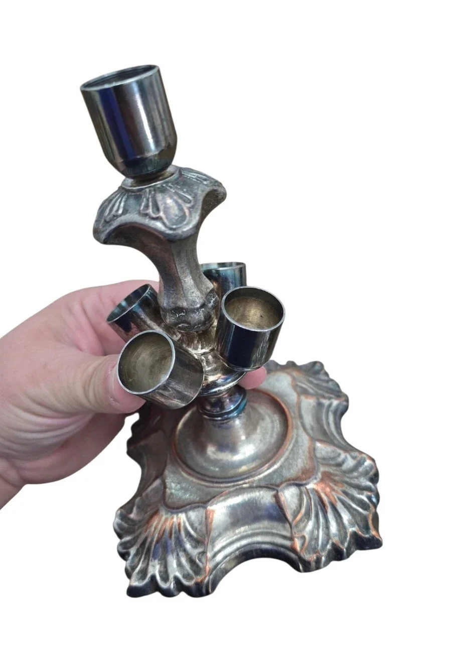 Vintage Silver Plated Lipstick Holder Candelabra